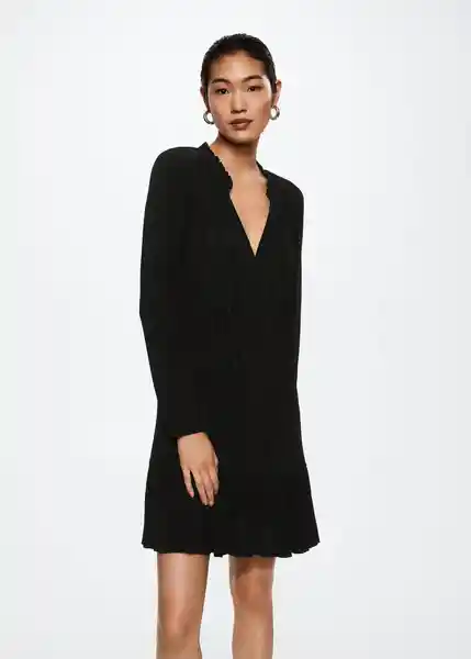 Vestido Posada Negro Talla 28 Mujer Mango