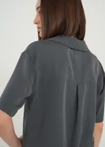 Camisa Anya Mujer Gris Ceniza Talla L 419g333 Naf Naf
