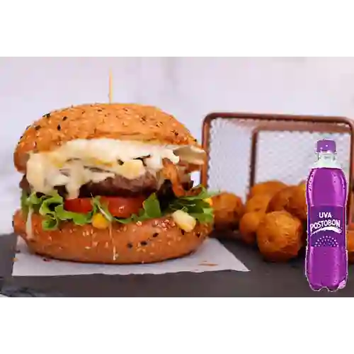 Combo Hamburguesas Ranchera + Uva Postobon 250 ml