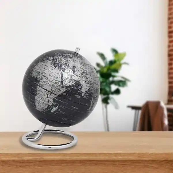 Troika Globo Terráqueo Galilei Negro Plata