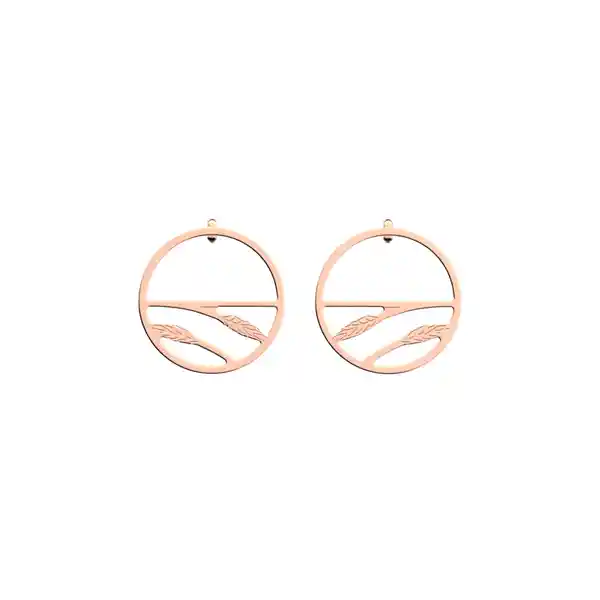 Les Georgettes Aretes Épis de Blé Hoop Oro Rosa 30 mm