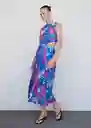 Vestido Nuti Azul Talla 18 Mujer Mango