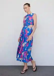 Vestido Nuti Azul Talla 18 Mujer Mango