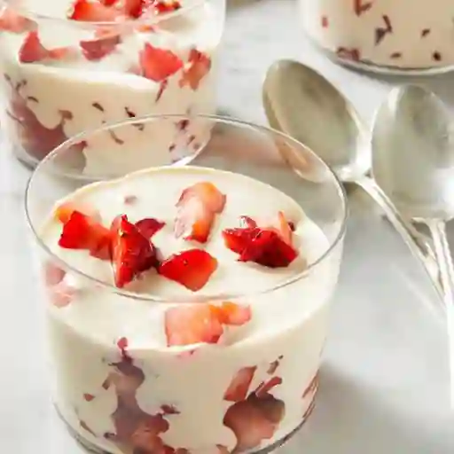 Fresas con crema dulce bocado