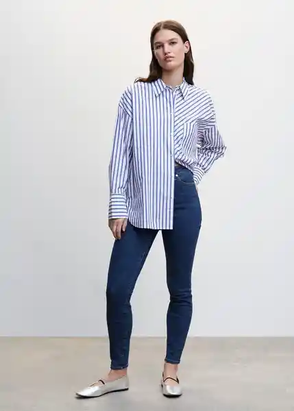 Pantalón Jean Anne Tejano Oscuro Talla 32 Mujer Mango