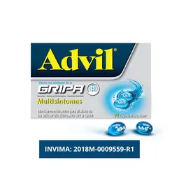 Advil Gripa, Ibuprofeno, Alivio De Multiples Sintomas De La Gripa ​x 72 CAPS*​