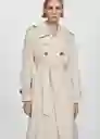 Gabardina Trench Angela Piedra Talla 24 Mujer Mango