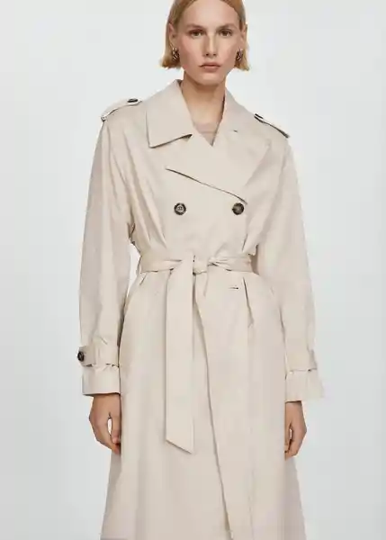 Gabardina Trench Angela Piedra Talla 24 Mujer Mango