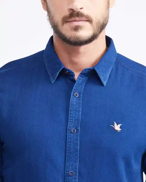 Camisa Denim Blue Azul Medianoche Ultraoscuro L Chevignon