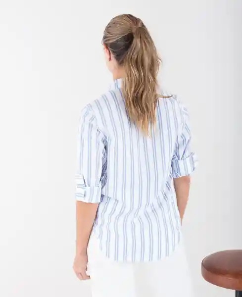 Camisa Manga Larga Amélie Azul Preteñido Talla Xs Mujer Naf Naf