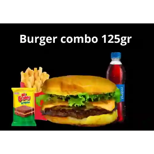 Burger Combo 125Gr+papas+bebida+brownie