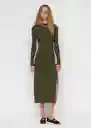 Vestido Percebe Khaki Talla 28 Mujer Mango