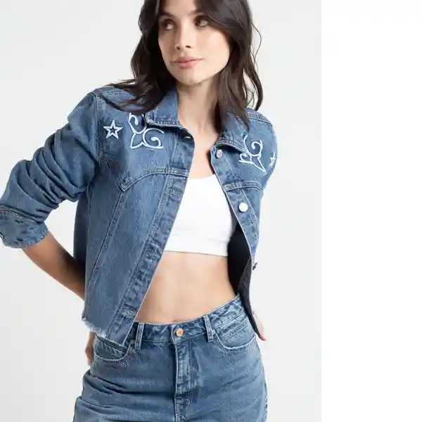 Chaqueta Maia Mujer Azul Indigo Medio Talla S 423E308 Naf Naf