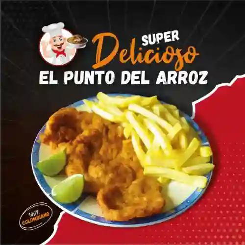 Chuleta con papas a la francesa