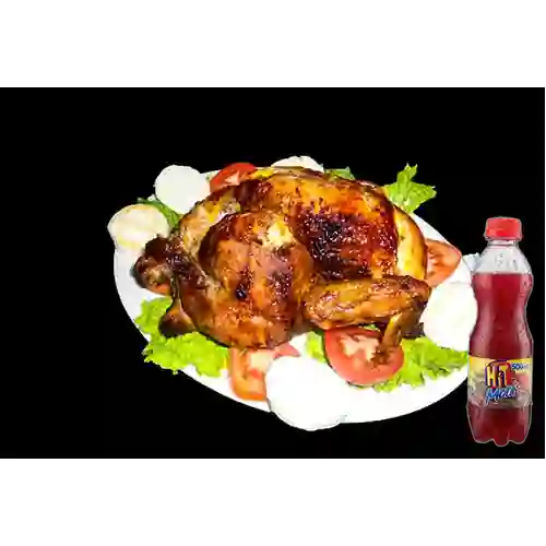 Combo Medio Pollo Asado + Hit Mora 500 ml