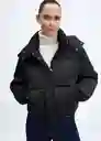 Abrigo Anorak Satini Negro Talla M Mujer Mango