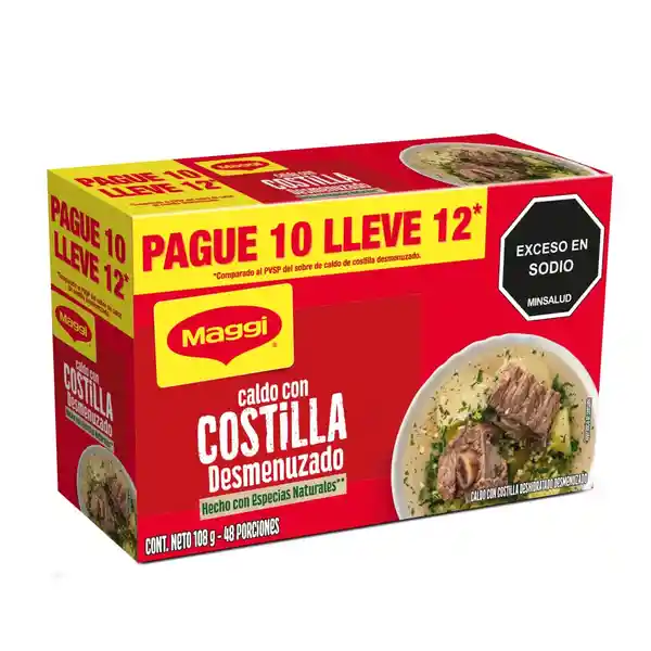 Maggi Caldo con Costilla Desmenuzado Hecho con Especias Naturales