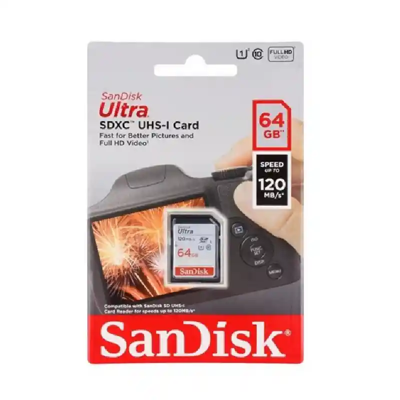 Memoria Sd Sandisk Ultra 64gb Sdsdun4 64