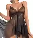 Talla S - Baby Doll Emma Con Panty Negro