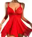 Talla M - Baby Doll Emma Con Panty Rojo