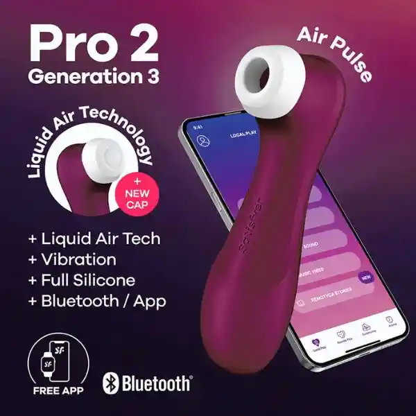 Satisfyer Pro 2 Generation 3 Con App Succionador De Clitoris Con Vibración Vinotinto