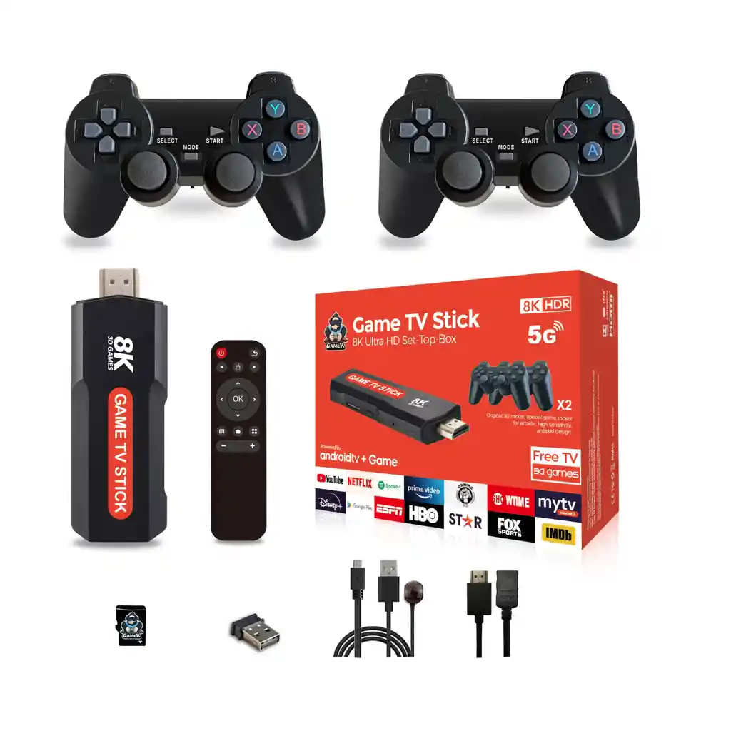 Tv Stick Consola Inalambrica Portatil 8k Hdmi | Wifi 2.4g Y 5g | + De 1000 Juegos