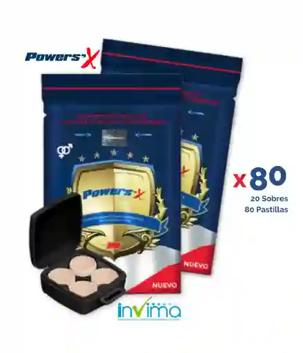 Pastillas Potenciadoras Powers´ Ex 80 Pastillas (20 Sachets)