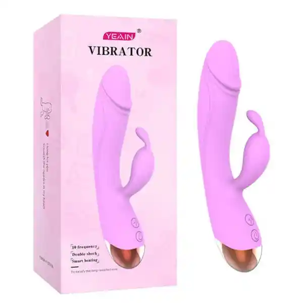 Vibrador Doble Estimulación Térmico Yeain Lila Recargable