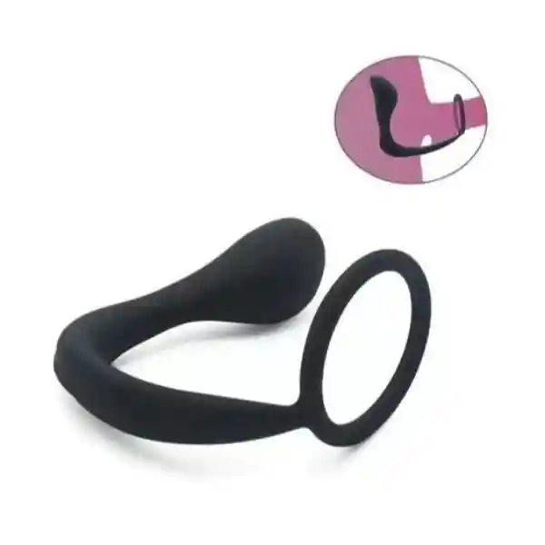 Anillo Con Plug Estimulador De Próstata Spencer Negro