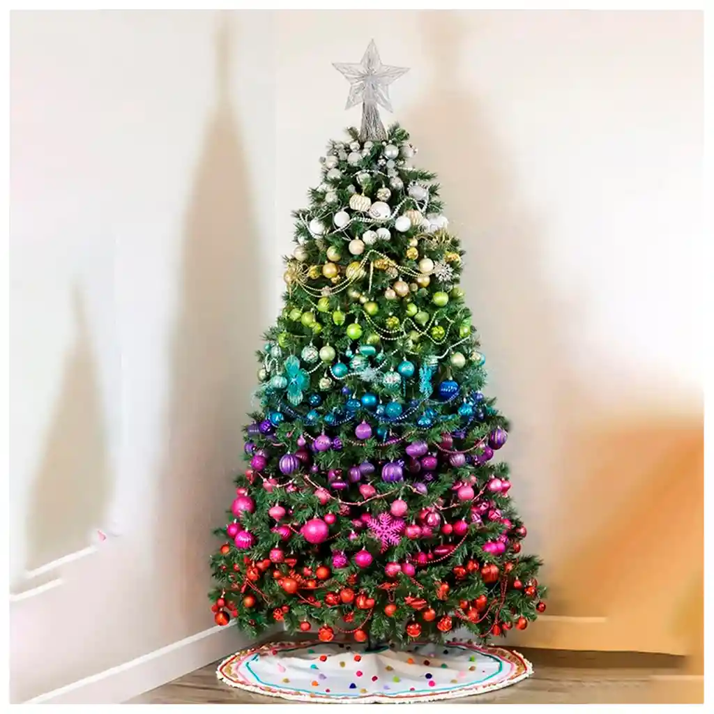 Juego De 24 Bolas 4cm Navidad Para Árbol Navidad Colores Plateada X24