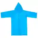 Carpa Capa Niños Impermeable Lluvia Eva Capota Cordones Azul