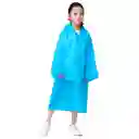 Carpa Capa Niños Impermeable Lluvia Eva Capota Cordones Azul