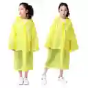 Carpa Capa Niños Impermeable Lluvia Eva Capota Cordones Amarillo