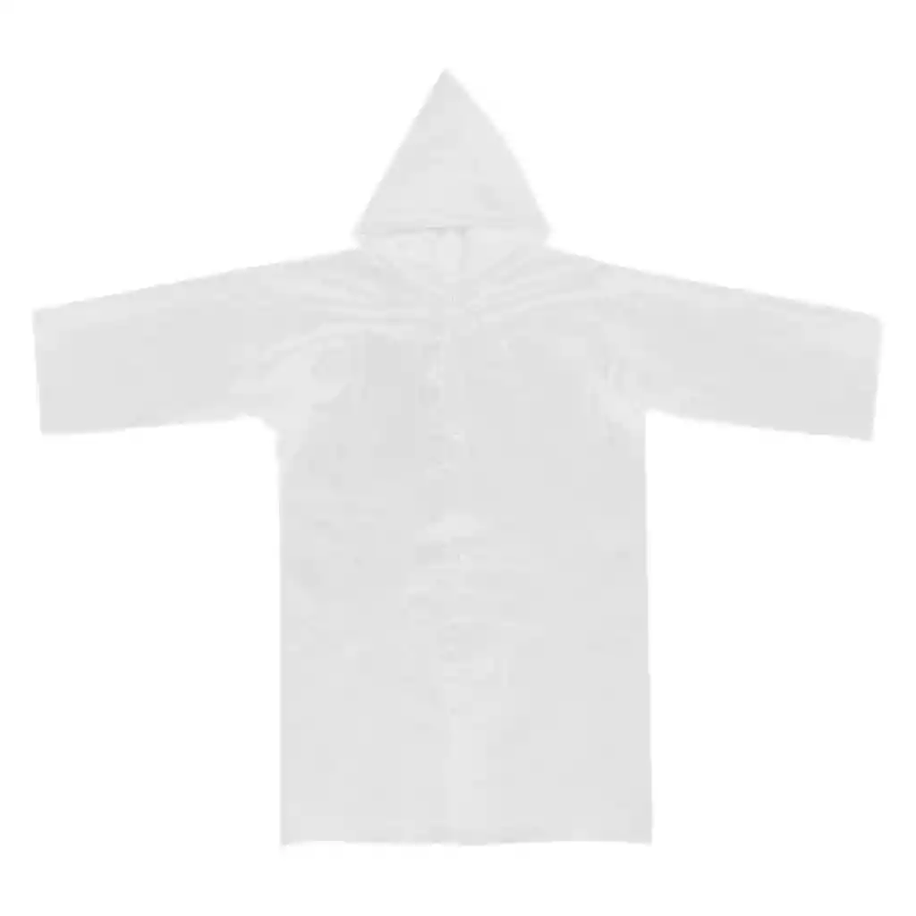 Carpa Capa Niños Impermeable Lluvia Eva Capota Cordones Blanco