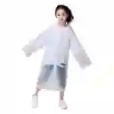Carpa Capa Niños Impermeable Lluvia Eva Capota Cordones Blanco