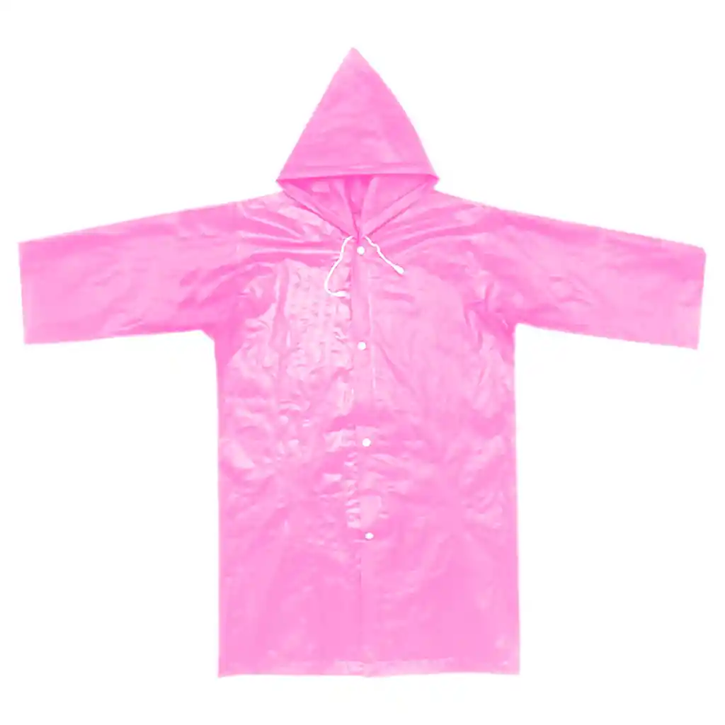 Carpa Capa Niños Impermeable Lluvia Eva Capota Cordones Rosa