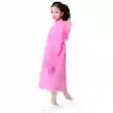 Carpa Capa Niños Impermeable Lluvia Eva Capota Cordones Rosa