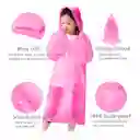 Carpa Capa Niños Impermeable Lluvia Eva Capota Cordones Rosa