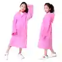 Carpa Capa Niños Impermeable Lluvia Eva Capota Cordones Rosa