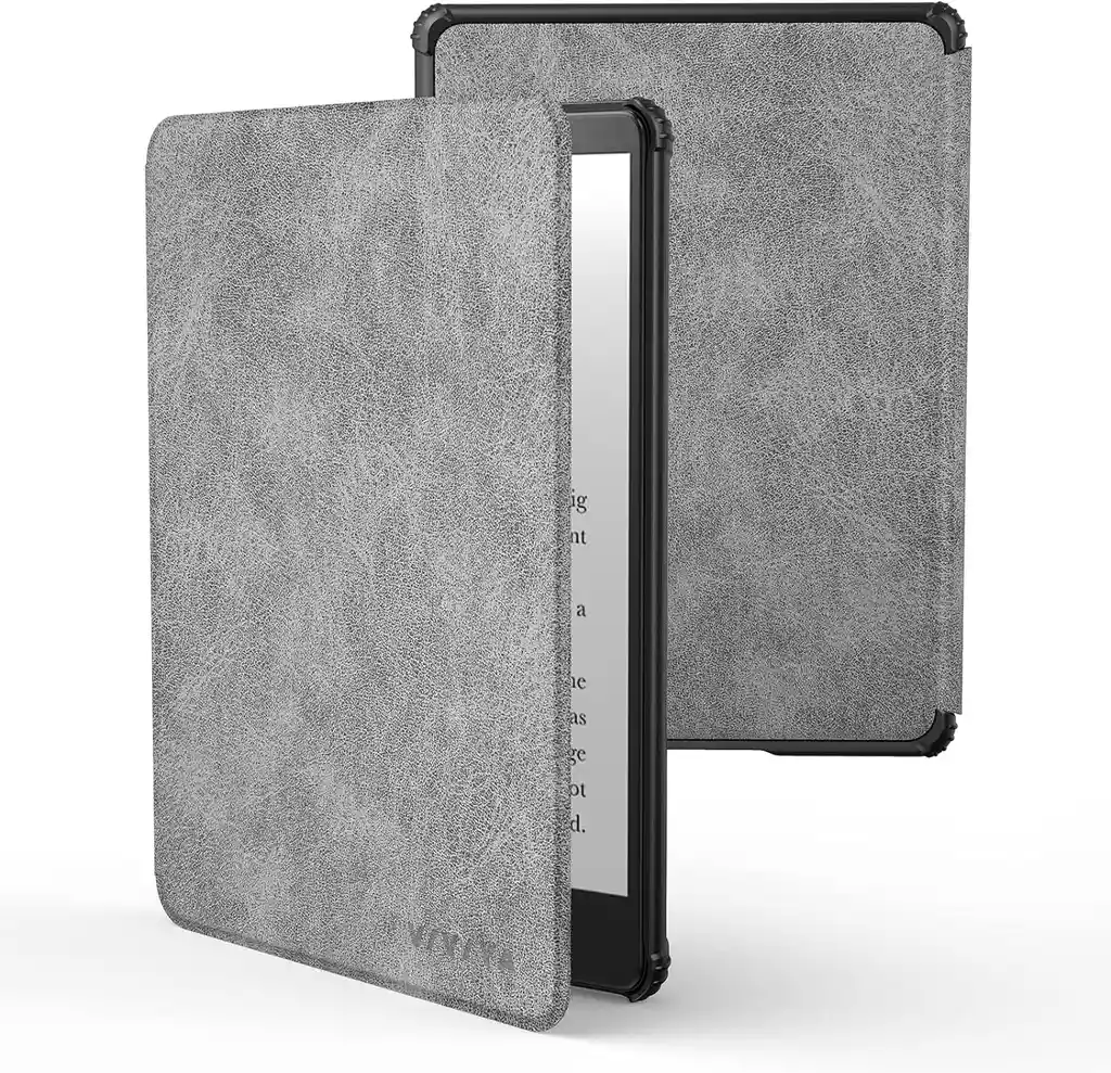 Estuche Para Kindle Paperwhite 6.8 Pulgadas En Cuero Gris