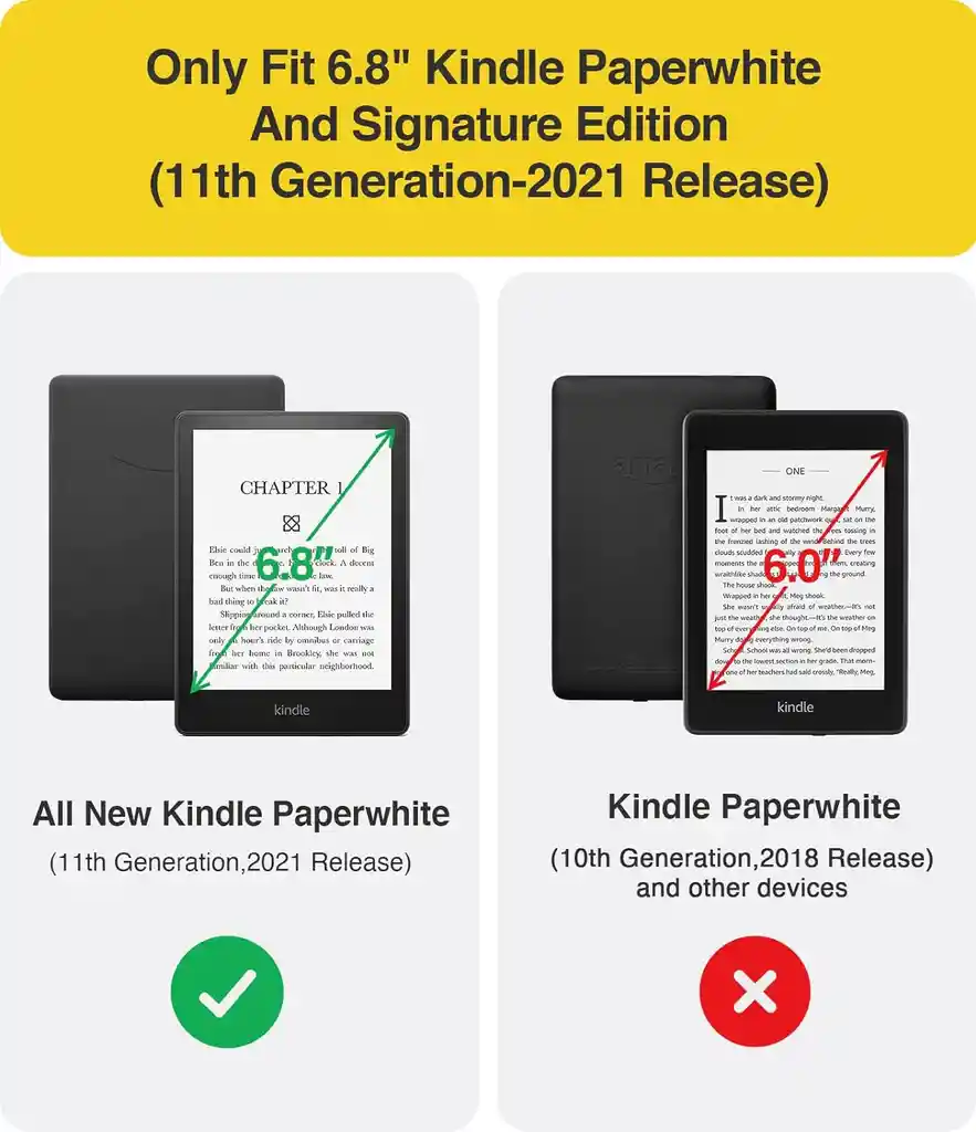 Estuche Para Kindle Paperwhite De 6.8 Pulgadas En Cuero Café