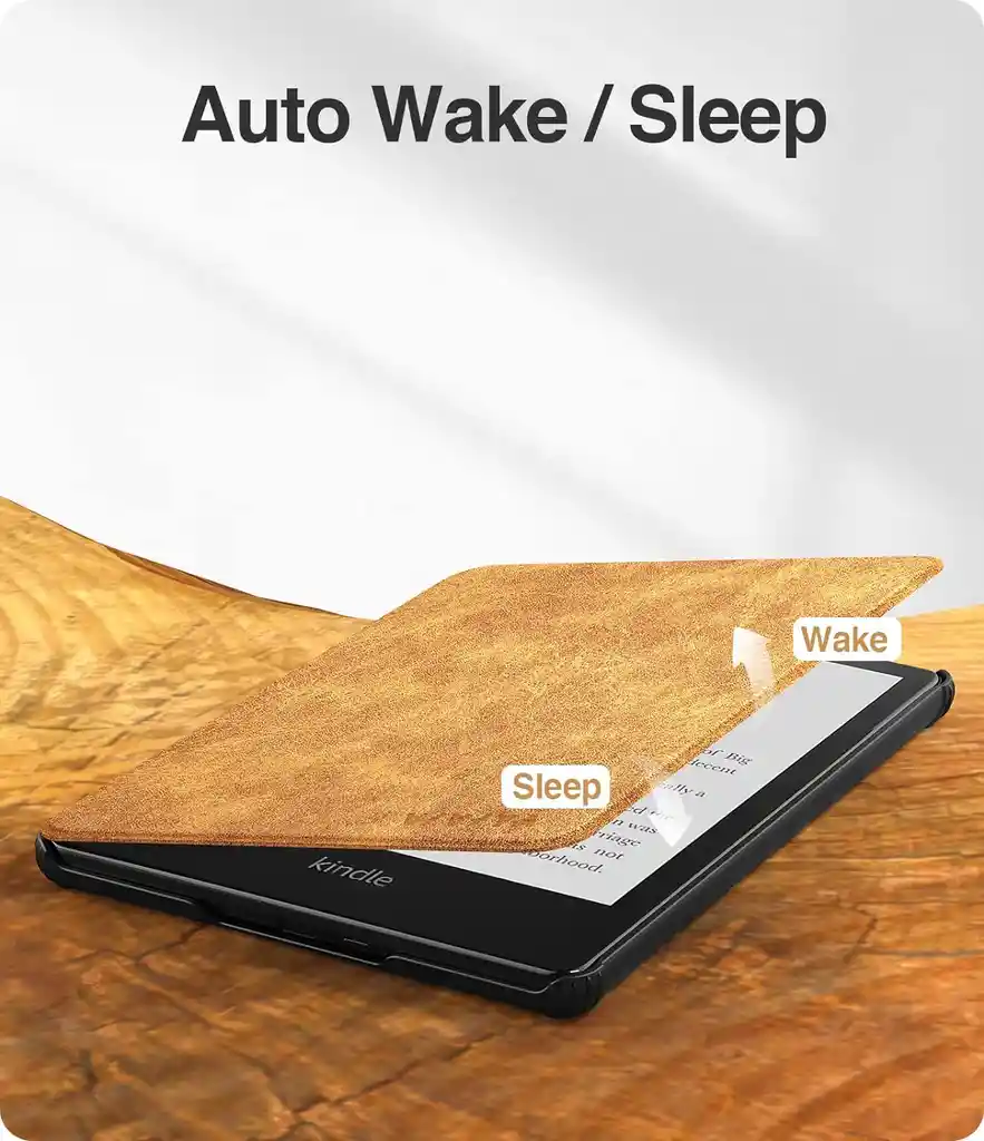 Estuche Para Kindle Paperwhite De 6.8 Pulgadas En Cuero Café
