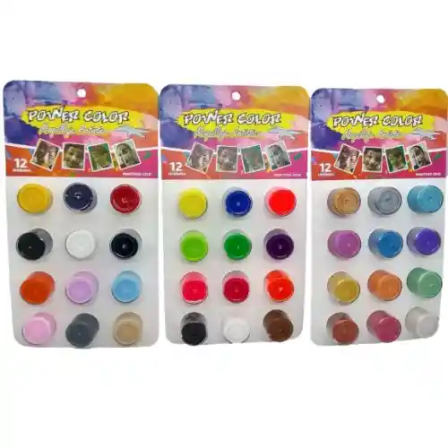 Power Color Pintucaritas Paquete X12 - Colores Metalizados