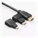 Kit Cable Hdmi 1.5 M Con Adaptadores Mini-hdmi/micro-hdmi