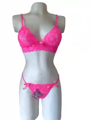 Lenceria Sexy Conjunto Ropa Interior Talla Unica Fucsia