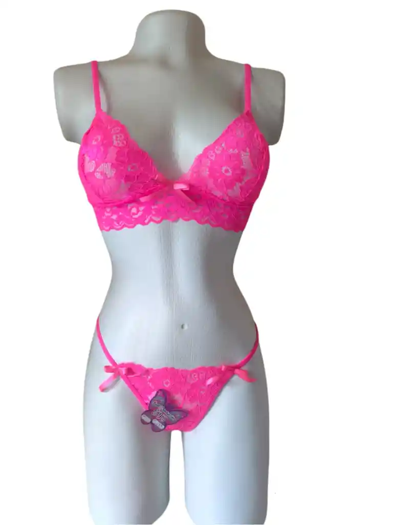 Lenceria Sexy Conjunto Ropa Interior Talla Unica Fucsia