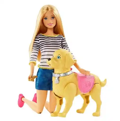 Barbie De Paseo Con Perrito