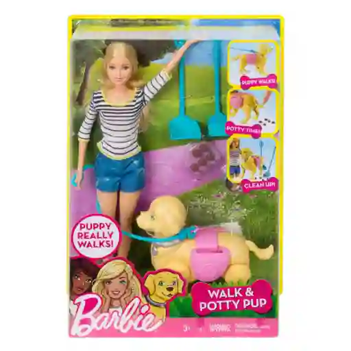 Barbie De Paseo Con Perrito