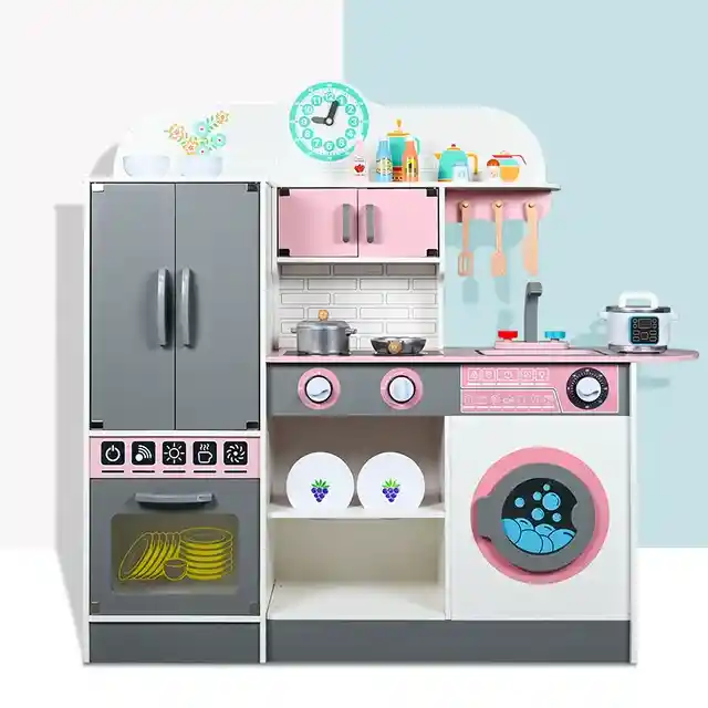 Juego De Cocina Con Nevera, Juego De Cocina De Juguete De Madera Grande Infantil. ¡disponible!🎉🎉