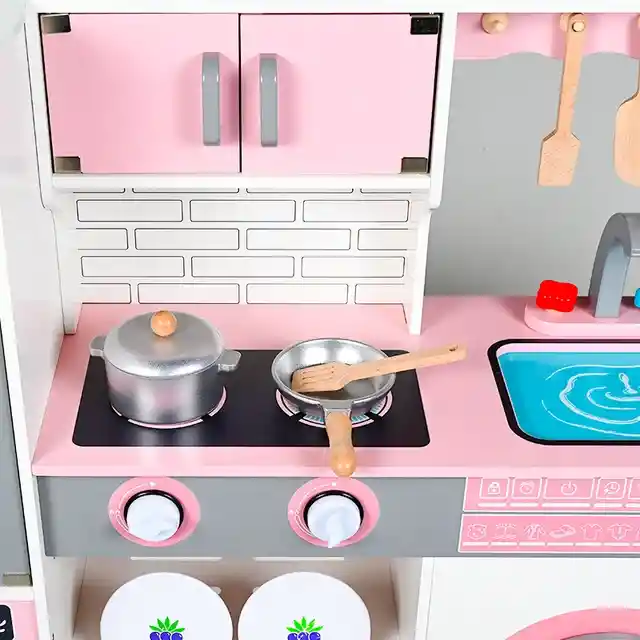 Juego De Cocina Con Nevera, Juego De Cocina De Juguete De Madera Grande Infantil. ¡disponible!🎉🎉